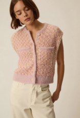 Des Petits Hauts April Sleeveless Knit Vest in Multicolour Tweed