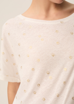 Des Petits Hauts Des Petits Hauts - Georgette Cotton Linen Golden Sea Shells T-shirt