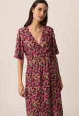 Des Petits Hauts Elaly Garden Print Midi Wrap Dress