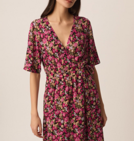 Des Petits Hauts Des Petits Hauts - Elaly Garden Print Midi Wrap Dress