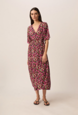 Des Petits Hauts Elaly Garden Print Midi Wrap Dress