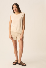 Des Petits Hauts Brazou 100% Linen Knit Slipover with Gold Flower Buttons