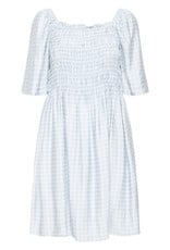 ICHI Hetta Dress in Powder Blue Gingham (FINAL SALE)