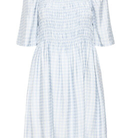 ICHI Hetta Dress in Powder Blue Gingham