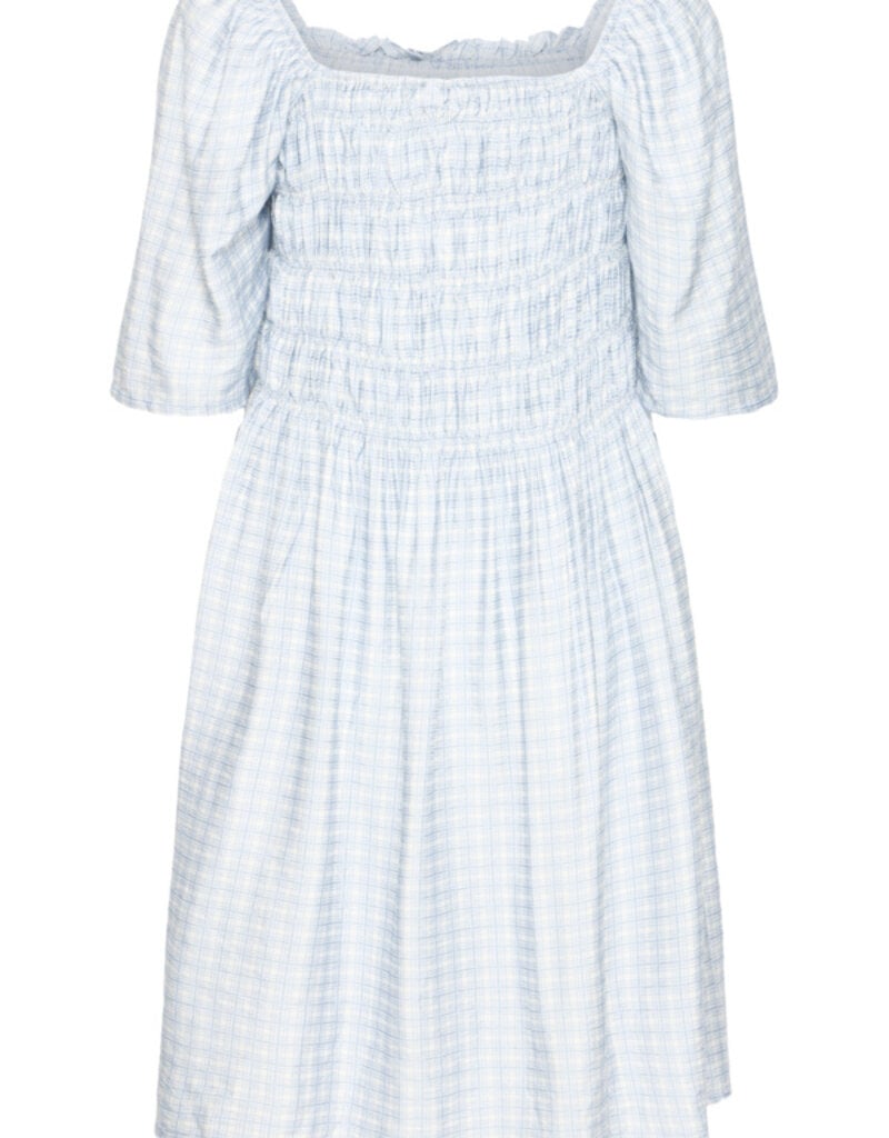 ICHI Hetta Dress in Powder Blue Gingham (FINAL SALE)
