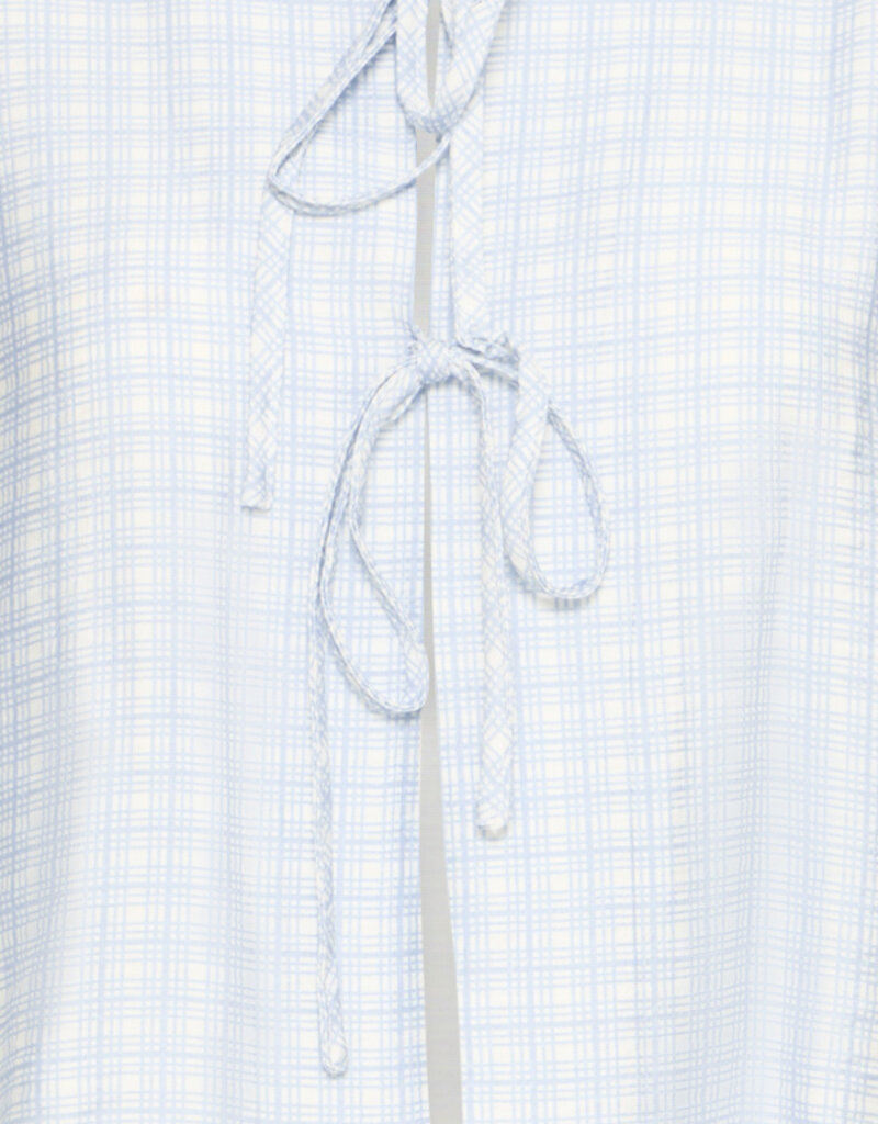 ICHI Hetta Shirt in Powder Blue Gingham (FINAL SALE)