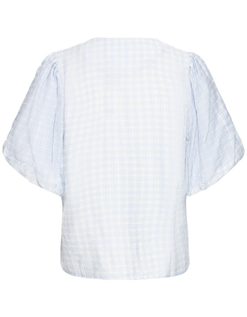 ICHI Hetta Shirt in Powder Blue Gingham (FINAL SALE)
