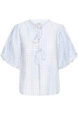 ICHI Hetta Shirt in Powder Blue Gingham (FINAL SALE)