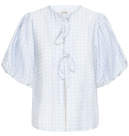 ICHI Hetta Shirt in Powder Blue Gingham