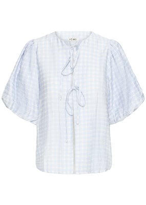 ICHI Hetta Shirt in Powder Blue Gingham
