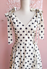 Lucy Paris Ryleigh Polkadot Midi Dress With Shoulder Ties