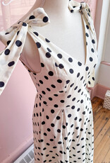 Lucy Paris Ryleigh Polkadot Midi Dress With Shoulder Ties