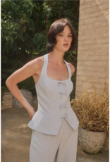 Lucy Paris Clemetine Halter Vest with Bows in Blue