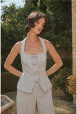 Lucy Paris Clemetine Halter Vest with Bows in Blue