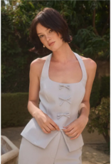 Lucy Paris Clemetine Halter Vest with Bows in Blue