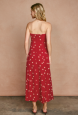 Dress Forum Show Out Strapless Midi in Red/Ivory Polka Dot