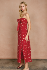 Dress Forum Show Out Strapless Midi in Red/Ivory Polka Dot