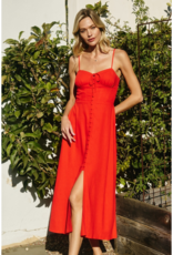 Dress Forum Chiara Sweetheart Midi Dress in Red