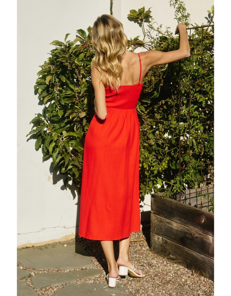Dress Forum Chiara Sweetheart Midi Dress in Red