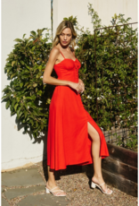 Dress Forum Chiara Sweetheart Midi Dress in Red
