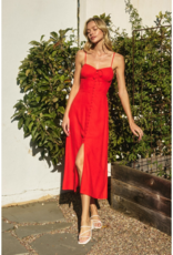 Dress Forum Chiara Sweetheart Midi Dress in Red