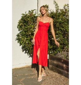 Dress Forum Chiara Sweetheart Midi Dress in Red
