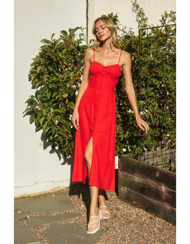 Dress Forum Chiara Sweetheart Midi Dress in Red