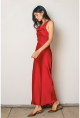 Dress Forum Going Out Twisted Strap Satin Maxi Dress in Red
