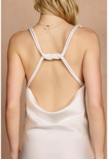 Dress Forum Going Out Twisted Strap Satin Maxi Dress in White