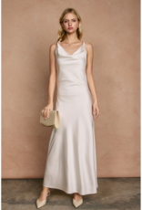 Dress Forum Going Out Twisted Strap Satin Maxi Dress in White