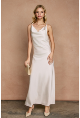 Dress Forum Going Out Twisted Strap Satin Maxi Dress in White