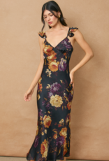 Dress Forum Hidden Haven Flutter Shoulder Maxi Dress in Nightfall Floral Print