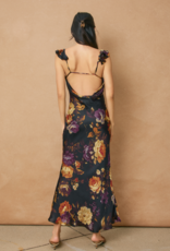 Dress Forum Hidden Haven Flutter Shoulder Maxi Dress in Nightfall Floral Print