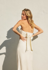 Dress Forum Heavenly Strapless Tie Back Maxi Dress in Ivory