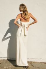 Dress Forum Heavenly Strapless Tie Back Maxi Dress in Ivory