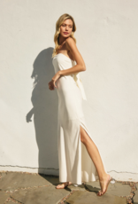 Dress Forum Heavenly Strapless Tie Back Maxi Dress in Ivory