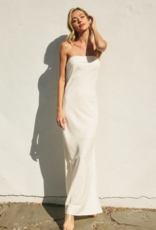 Dress Forum Heavenly Strapless Tie Back Maxi Dress in Ivory
