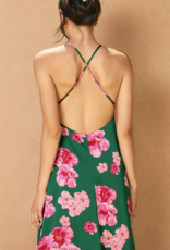 Dress Forum Desert Rose Satin Maxi Dress in Jasper Rose Print