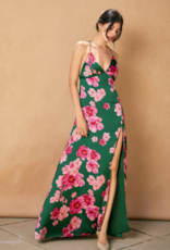 Dress Forum Desert Rose Satin Maxi Dress in Jasper Rose Print