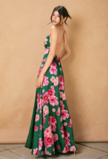 Dress Forum Desert Rose Satin Maxi Dress in Jasper Rose Print