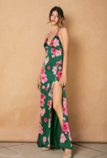 Dress Forum Desert Rose Satin Maxi Dress in Jasper Rose Print