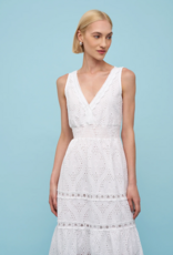 ASTRID 100% Cotton Eyelet Midi Dress