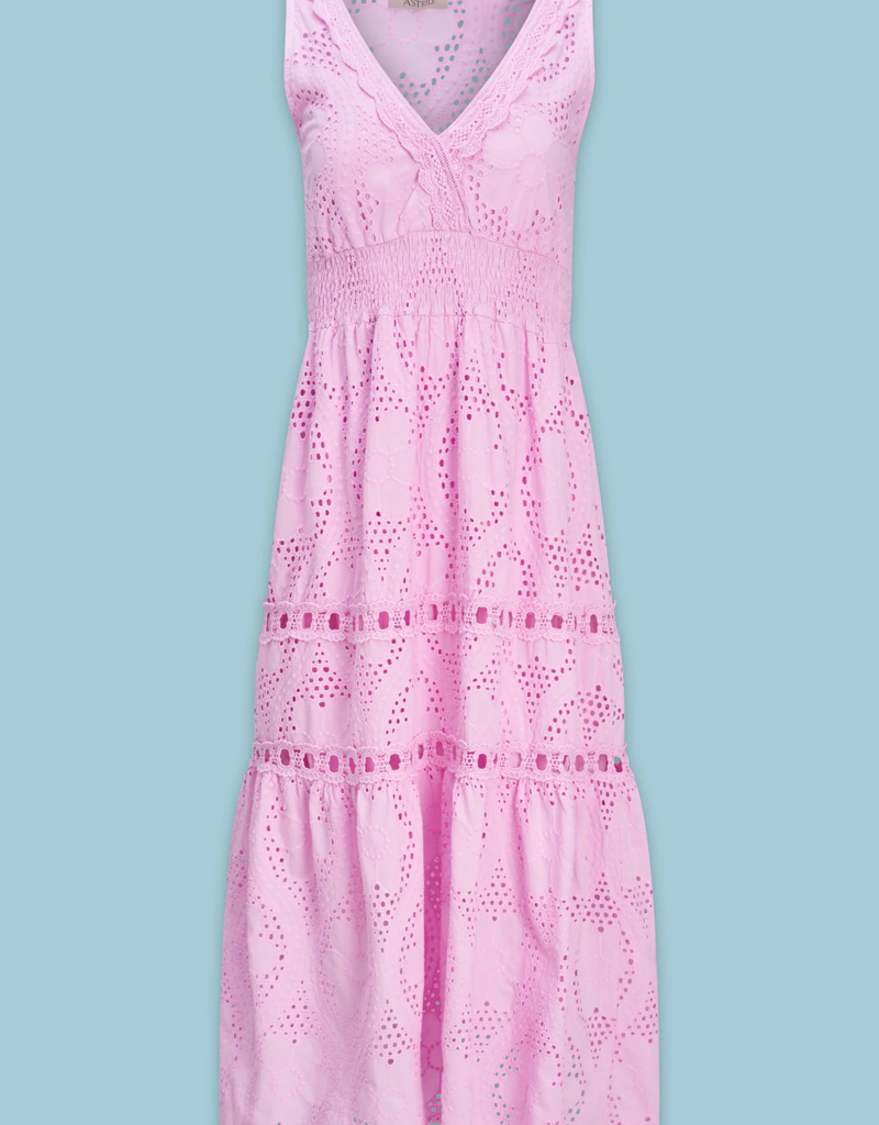 ASTRID 100% Cotton Eyelet Midi Dress