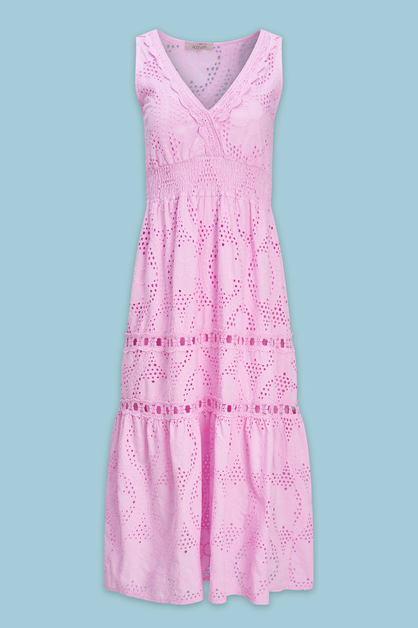 100% Cotton Eyelet Midi Dress - Adorn Boutique