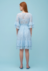 ASTRID Carrie Lace Cotton Midi Dress in Fuchsia