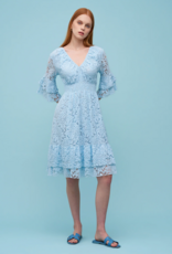 ASTRID Carrie Lace Cotton Midi Dress in Fuchsia