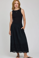 Gentle Fawn Elodie 100% Cotton Eyelet Skirt in Black