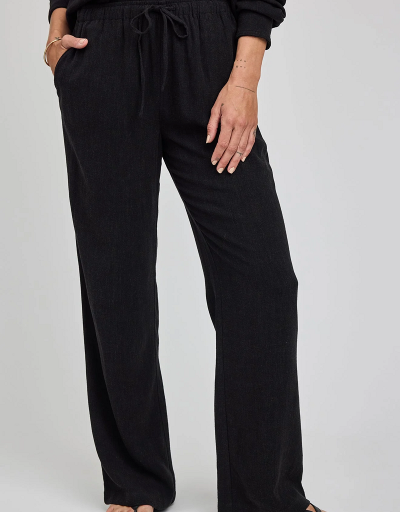 Gentle Fawn Finley Linen Blend Pant in Black