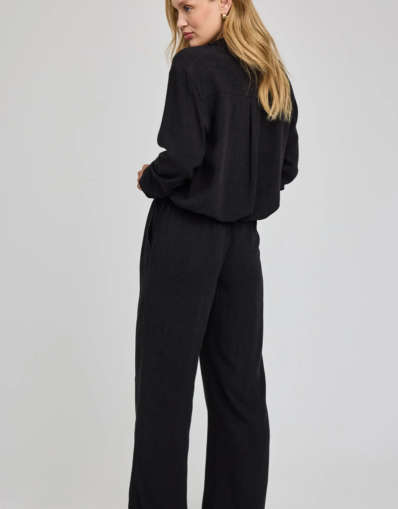 Gentle Fawn Finley Linen Blend Pant in Black