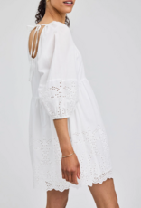 Gentle Fawn Coralina 100% Cotton Eyelet Mini Dress in White